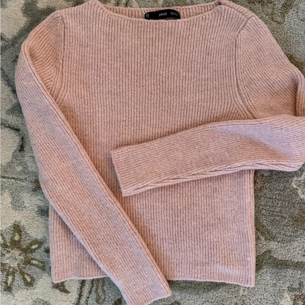 Mango Soft Blush Crew Neck Sweater